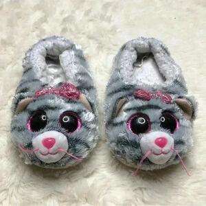 Ty Beanie Boos Kiki The Kitty Slipper Socks  Grey / Pink / White Size 11-13
